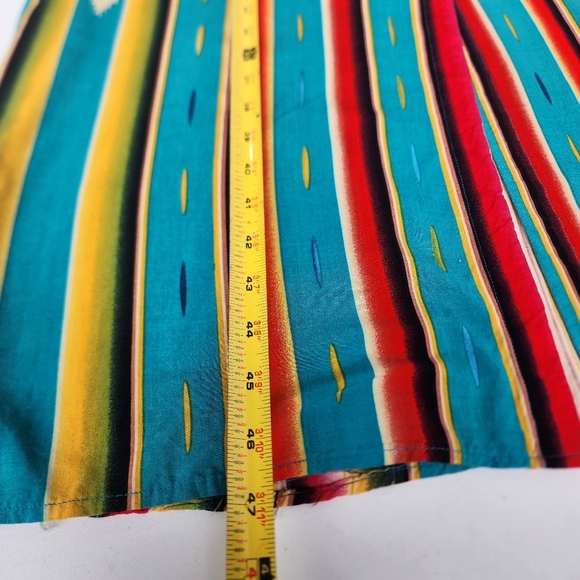 L&B Lucky & Blessed Women’s Colorful Striped Maxi Dress Button Up Short Sleeve M - Picture 14 of 15